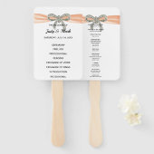 Orange Diamond Bow Wedding Program Fächer (Vorne und Hinten)