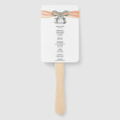 Orange Diamond Bow Wedding Program Fächer (Rückseite)