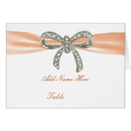 Orange Diamond Bow Wedding Table Platzkarte
