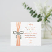 Orange Diamond Bow Wedding Trauzeugin Card Einladung (Stehend Vorderseite)