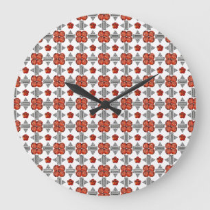 Orange Diamond Gemstone Art, Orange Große Wanduhr