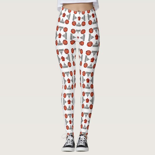 Orange Diamond Gemstone Art, Orange Leggings (Vorderseite)