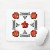 Orange Diamond Gemstone Art, Orange Mousepad (Mit Mouse)
