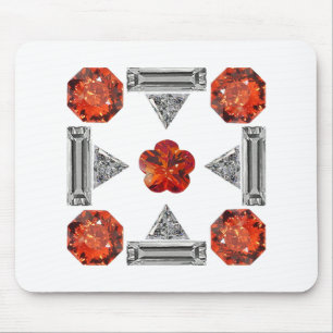 Orange Diamond Gemstone Art, Orange Mousepad