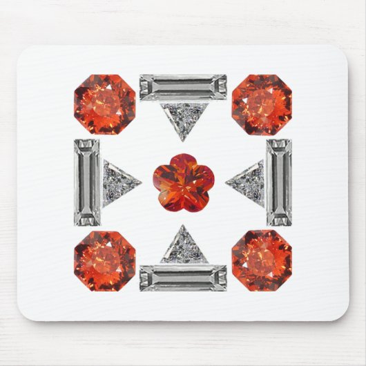 Orange Diamond Gemstone Art, Orange Mousepad (Vorne)