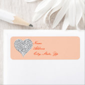 Orange Diamond Heart Address Labels (Insitu)