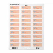 Orange Diamond Heart Address Labels (Vorne)