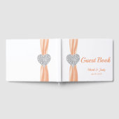 Orange Diamond Heart Wedding Guestbook Gästebuch (Voll)