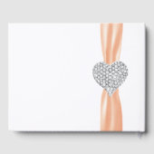 Orange Diamond Heart Wedding Guestbook Gästebuch (Rückseite)