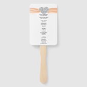 Orange Diamond Heart Wedding Program Fächer (Rückseite)