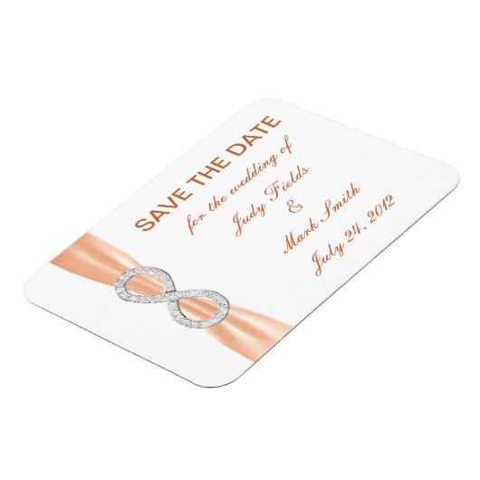 Orange Diamond Infinity speichert das Date Magnet (Linke Seite)