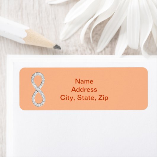 Orange Diamond Infinity Wedding Address Labels (Insitu)