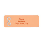 Orange Diamond Infinity Wedding Address Labels (Vorne)