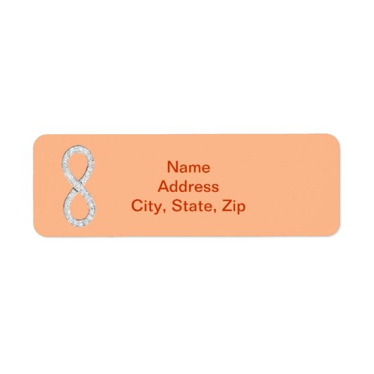 Orange Diamond Infinity Wedding Address Labels (Vorne)