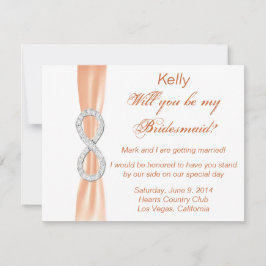 Orange Diamond Infinity Wedding Bridesmaid Card Einladung