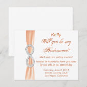 Orange Diamond Infinity Wedding Bridesmaid Card Einladung (Vorne/Hinten)