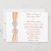 Orange Diamond Infinity Wedding Einladung (Vorderseite)