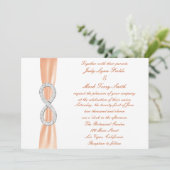 Orange Diamond Infinity Wedding Einladung (Stehend Vorderseite)