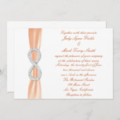Orange Diamond Infinity Wedding Einladung (Vorne/Hinten)