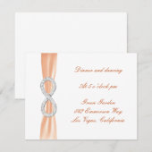 Orange Diamond Infinity Wedding Reception Card Einladung (Vorne/Hinten)