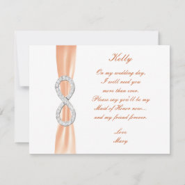 Orange Diamond Infinity Wedding Trauzeugin Card Einladung