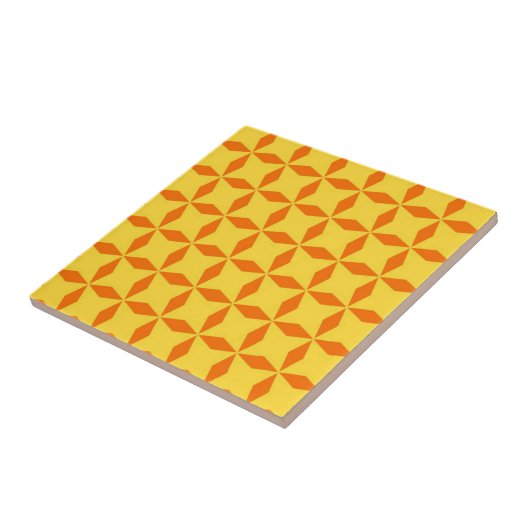 Orange Diamond Pattern Fliese (Seite)