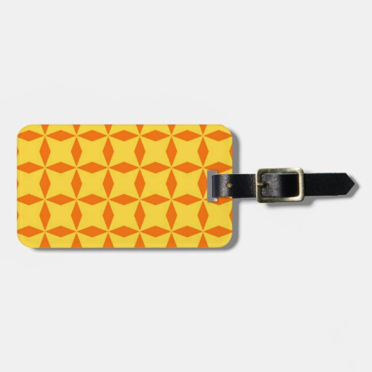 Orange Diamond Pattern Gepäckanhänger (Vorderseite horizontal)