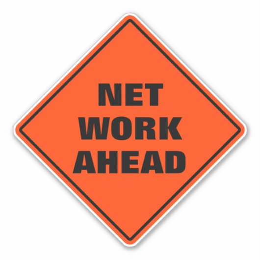 Orange diamond road causign network ahead aufkleber (Vorderseite)