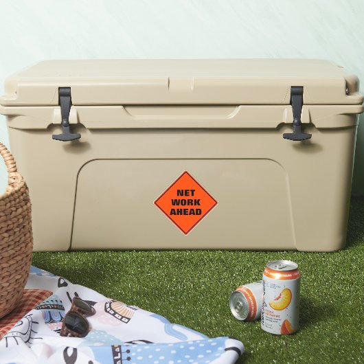 Orange diamond road causign network ahead aufkleber (Kühler)