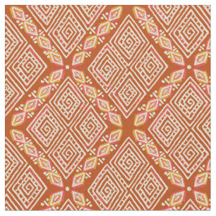Orange Diamond Shapes Mud Tuch Inspiriert Stoff