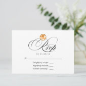 Orange Diamond Wedding RSVP Card (Stehend Vorderseite)