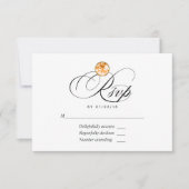 Orange Diamond Wedding RSVP Card Karte (Vorderseite)