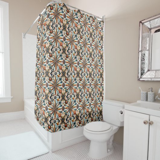 Orange Diamonds Mid Century Modern Shower Curtain Duschvorhang (Beispiel)