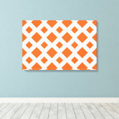 Orange Diamonds on White Leinwanddruck (Insitu (Holzboden))