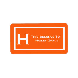 Orange Dies gehört zu Labels Camp School Book Adressaufkleber