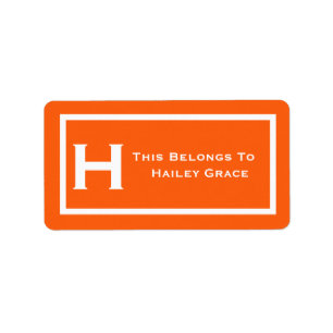 Orange Dies gehört zu Labels Camp School Book Adressaufkleber