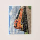 Orange Diesel Lokomotive Motor Eisenbahn Puzzle (Vertikal)