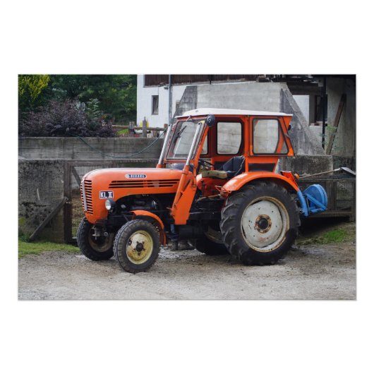 Orange Diesel Tractor Steyr KL II Poster (Vorderseite)