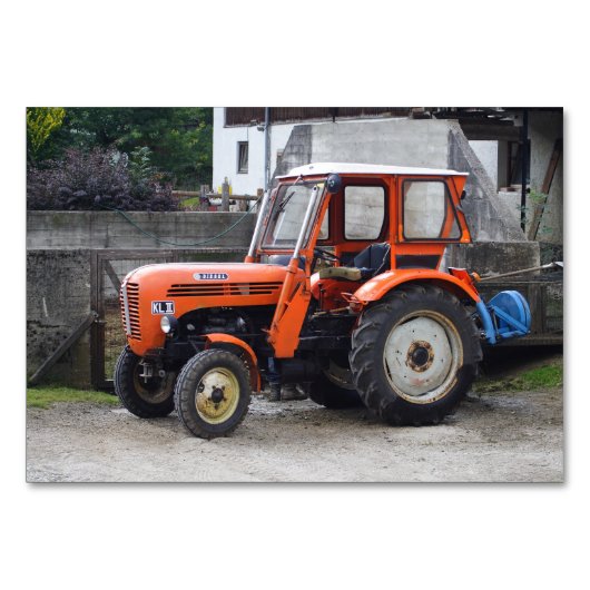 Orange Diesel Tractor Steyr KL II Tischnummer (Vorderseite)