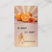 Orange Dietitian Nutritionist Business Card Visitenkarte (Rückseite)