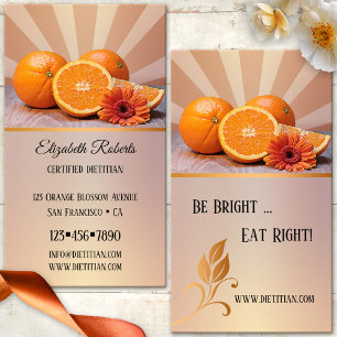 Orange Dietitian Nutritionist Business Card Visitenkarte