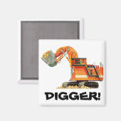 Orange Digger Magnet (Vorderseite/Rückseite)