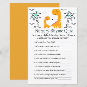 Orange Dino Kinderzimmer Rhyme Quiz Kinderduschens