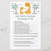 Orange Dino Wie gut kennen Sie das Baby-Duschspiel (Vorderseite)