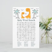 Orange Dinosaur Baby Dusche Word Search Game (Stehend Vorderseite)