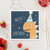 Orange Dinosaur Birthday Danke Party Serviette (Beispiel)