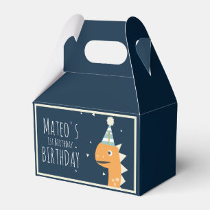 Orange Dinosaur Geburtstags-Dankeschön-Party Geschenkschachtel