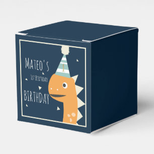 Orange Dinosaur Geburtstags Dankeschön Party Quadr Geschenkschachtel
