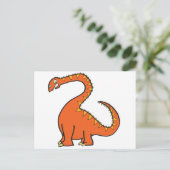 Orange Diplodocus Postkarte (Stehend Vorderseite)