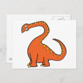 Orange Diplodocus Postkarte (Vorne/Hinten)